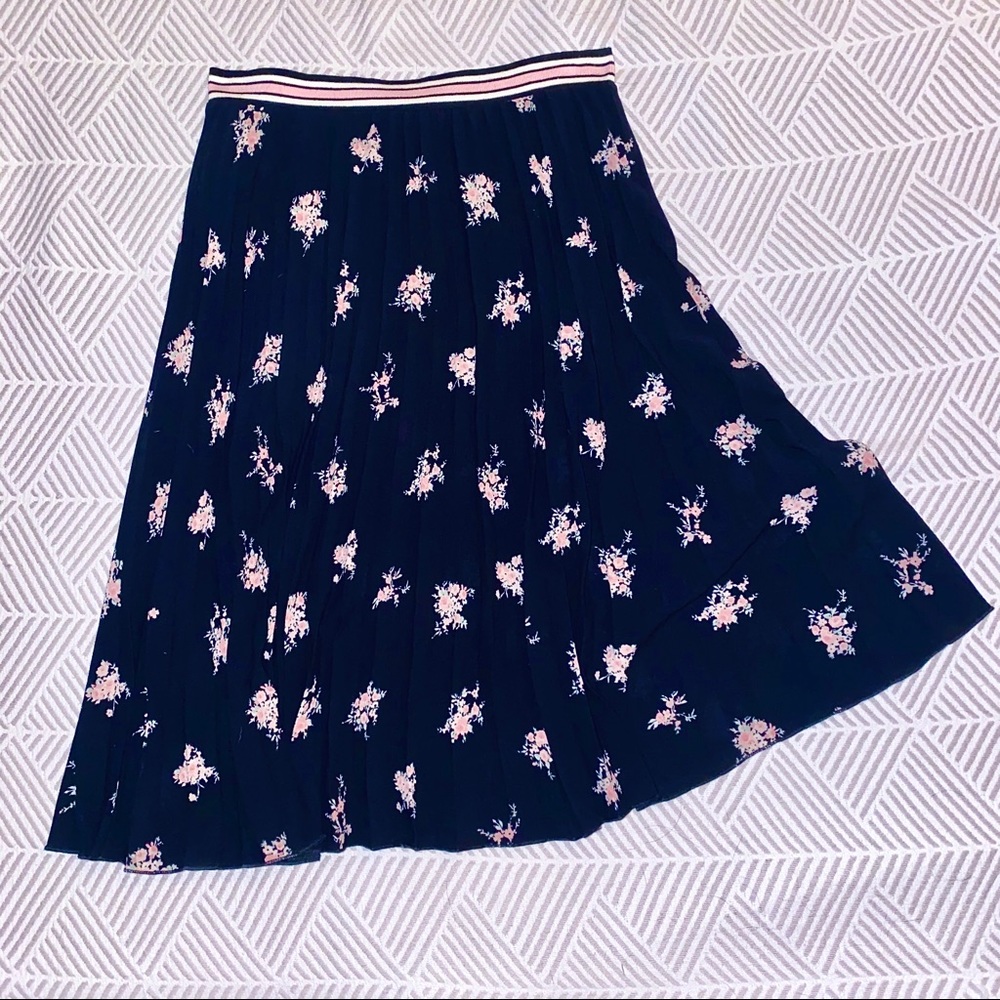 Pleated Floral Circle Skirt